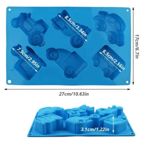 Molde de carritos en silicona