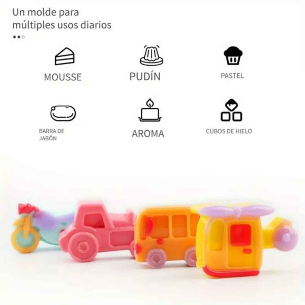 Molde de carritos en silicona