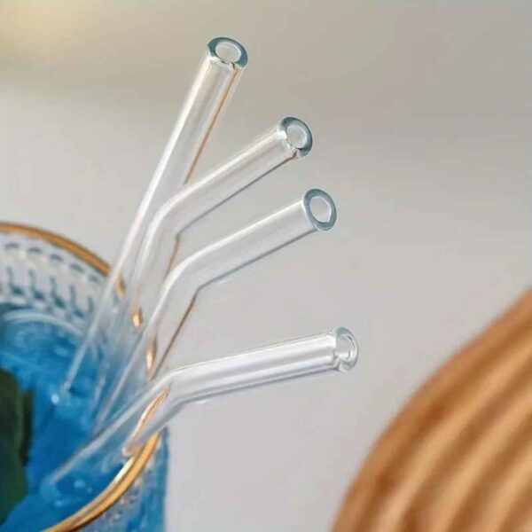Set de 4 pitillos en vidrio con cepillo para lavarlos