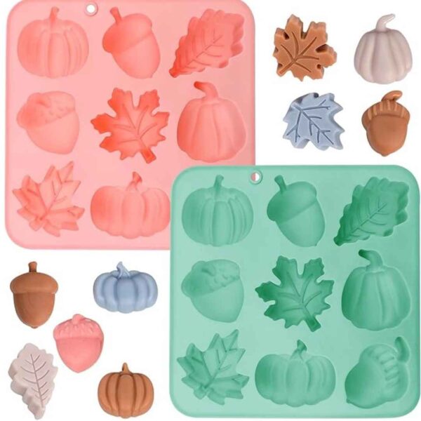 Molde de silicona de calabaza y hoja de arce de 3D